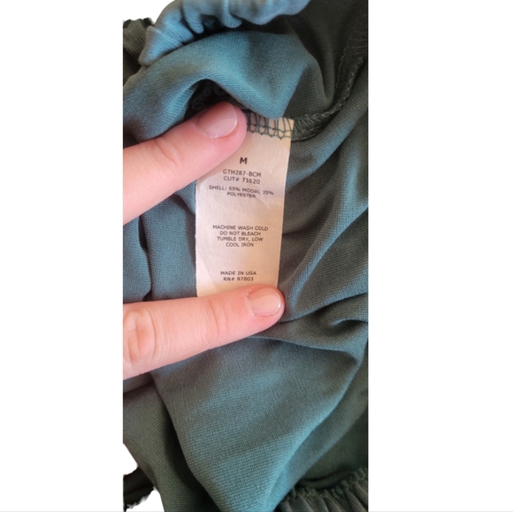 Green Envelope NWT Modal Blue-Gray Ruffled Tank Sz Med - Picture 2 of 4